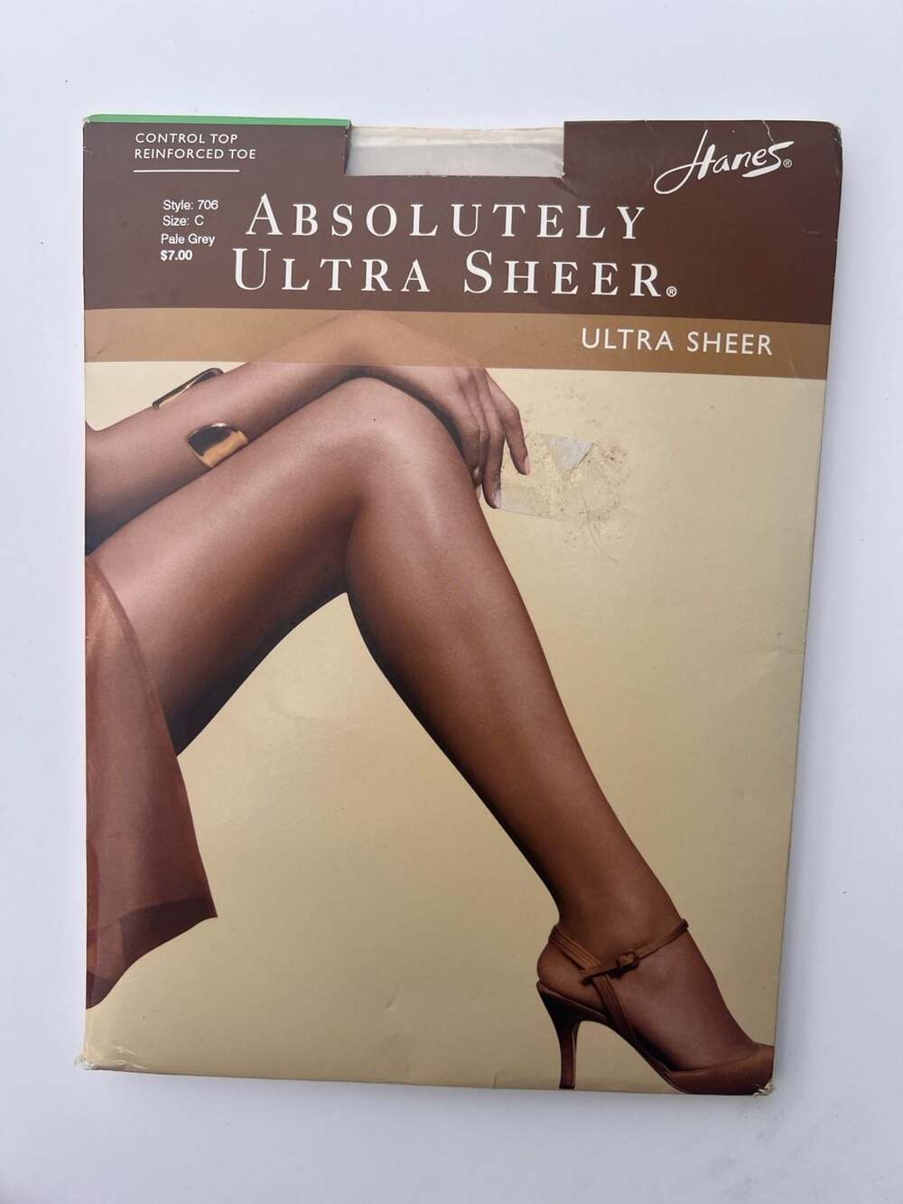 Hanes Absolutely Ultra Sheer Control Top Pantyhose, Style 706, Size C, Pale Grey